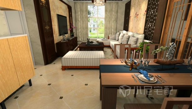 76.6㎡/兩室兩廳一衛(wèi)/中式