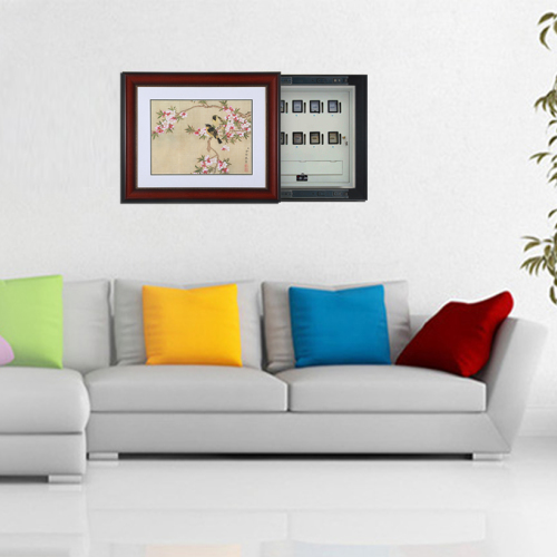 小尼宅配推拉式電表箱裝飾畫 特價(jià)有框壁畫帶有機(jī)玻璃古典花鳥(niǎo)畫